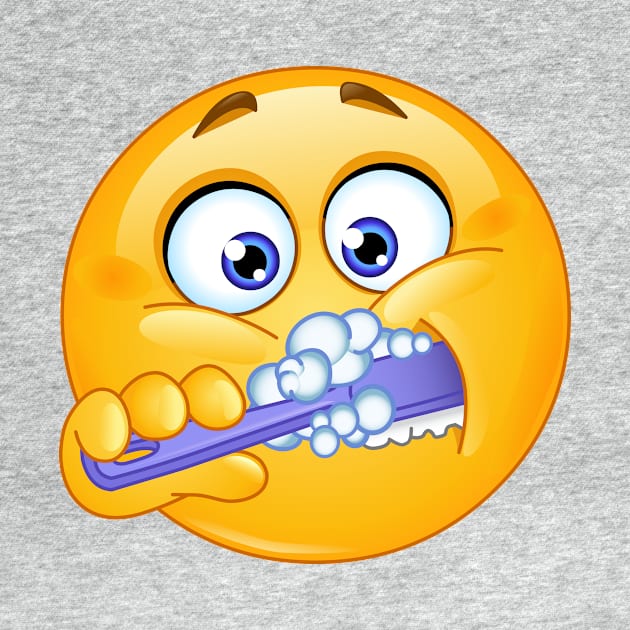 Emoji Emoticon Brushing Teeth by DigiToonsTreasures